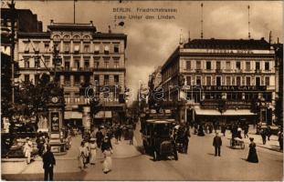 1914 Berlin, Friedrichstrasse, Ecke Unter den Linden, Victoria Cafe und Hotel / streets, autobus line 4 (EK)