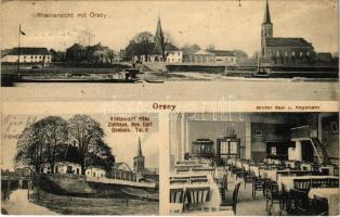 1913 Orsoy, Rheinansicht, Restaurant altes Zollhaus, Bes. Carl Goebels, Grosser Saal und Kegelbahn / restaurant interior (EK)