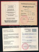 cca 1950-1985 SPÖ (Ausztria Szociáldemokrata Pártja) tagsági könyvek az Ullrich család tagjai számára kiállítva, 4 db, sok bélyeggel