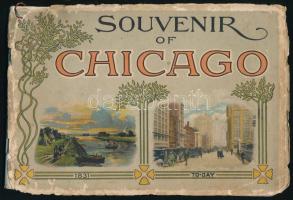 cca 1920 Souvenir of Chicago képes füzet, sérült, elváló címlappal