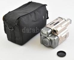 JVC kamera kinézetű filmes fényképezőgép, sérült, sérült táskában
