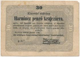 1849. 30kr Kossuth bankó T:III fo. Adamo G103