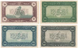 ~1920. 50K-500K "Vásárlási visszatérítés" (4xklf), kitöltött és kitöltetlen T:II-,III