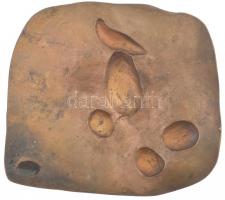 Borsos Miklós (1906-1990) 1956. "Balaton part" öntött Br plakett (~143x128mm) T:1-
Hungar...