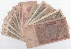 1929-1944. 13db vegyes osztrák és német bankjegy, közte Német Harmadik Birodalom 1939. 20M T:III,III...