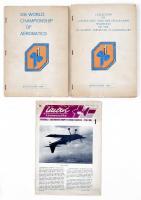 1984 Collection of compulsory and free programme sequences of the XII. World Aerobatic Championships. Békéscsaba, 1984., nyn. Papírkötés, a hátsó borító foltos, részben laza. + 12th World Championship of Aerobatics. Békéscsaba, 1984., nyn. Papírkötés. + 1985 Letectvi a Kosmonautika 1985 1.