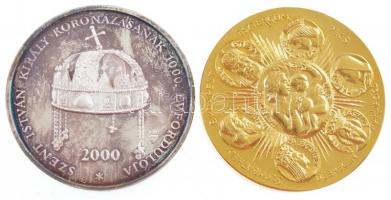 Bozó Gyula (1913-2004) 2000. "Szent István koronázásának 1000. évfordulója" kétoldalas fém...