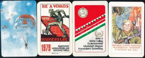 1976-1987 10 db Magyar Néphadsereg és Magyar Honvédelmi Szövetség kártyanaptár