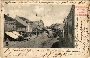 1908 Sabac, Szabács, Schabatz; Street, market, shop (EK)