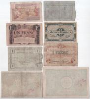 8db vegyes francia és algír bankjegy tétel T:III,III- folt, szakadás, anyaghiány
8pcs of mixed Fren...