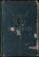 cca 1919-1923 Régi emlékkönyv, kézzel írt bejegyzésekkel, szárított növényekkel, sérült, szecessziós...