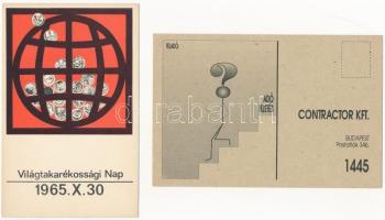 9 db MODERN használatlan grafikai és reklám képeslap / 9 modern unused graphic and advertising postcards
