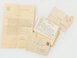 cca 1970 Kovács Sándor (1893-1972) szombathelyi püspök (a II. világháborúban zsidók mentésében segédkezett) levelei, rajtuk saját kezű aláírásával