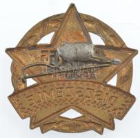 1955. "Díszszemle 1945-1955" zománcozott bronz jelvény (27mm) T:1-