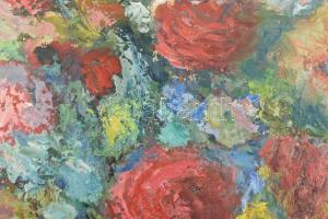 Bíró Ferenc (1921-2001): Csendélet. Olaj, farost, jelzett, fa keretben. 50x70 cm