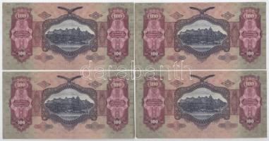 1930. 100P (4x) "E 976 065180-065183" sorszámkövetők T:III közte szép papír
Adamo P17