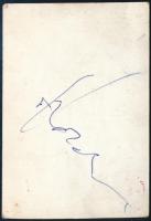 Korda György (1939- ) autográf aláírása fiatalkori fotóján, 8,5x6 cm
