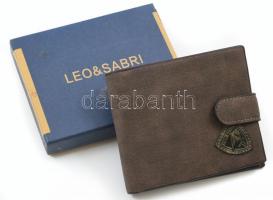 Leo & Sabri bőr pénztárca: eredeti dobozában, új állapotban