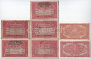 1917. 2K (5x) 3 klf felülbélyegzéssel, az egyik bélyegzés nélkül + 1920. 2K (2xklf) az egyik csillag...