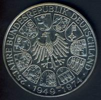 NSZK 1974. "25 éves az NSZK" Ag 25,1g T:PP