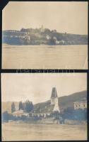 cca 1920 Részlet az osztrák Dunaszakaszról, 2 db fotó, az egyik a hátoldalon feliratozva, saroktörésekkel / sarokhiánnyal, 12x9,5 cm