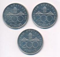 1994. 200Ft Ag "Deák" (3x) T:1-,2 patina 
Adamo F13.1