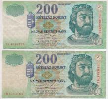 1998. 200Ft (5xklf) "FC", "FD", "FF", "FG", "FH" T...