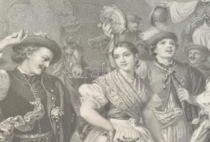 Barabás Miklós (1810-1898) festménye után, Charpentier A. kőrajza: A meny megérkezése (A Pesti Műegy...