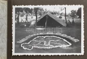 cca 1930 Katonák nyári tábora 18 db fotó kis albumban 6x9 cm