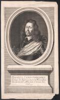 Kilian, Wolfgang Philipp (1654-1732): Joannes Christophorus (Johann Christoph von Königsmarck). Rézmetszet, papír, XVII-XVIII. sz. Kis lapszéli szakadással, sarokhiánnyal, 34,5x20 cm