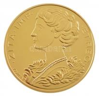 DN Magyar Aranyóriások - Aranyérem Zita királynő tiszteletére 1918 aranyozott Cu-Zn emlékérem T:PP