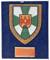 Ausztria DN "Burgenlandi Katonai Kommandó" festett Br plakett kitámasztható, bársonnyal bevont hátlapra ragasztva (122x98mm) T:1- Austria ND "Military Commando of Burgenland" panited Br plaque with supportable back (122x98mm) C:AU