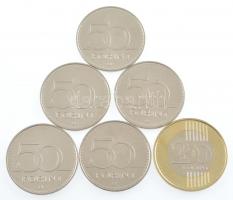 2004-2007. 50Ft Cu-Ni (5xklf) mind különböző forgalmi emlékkiadások, tanúsítvánnyal + 2012. 200Ft T:...