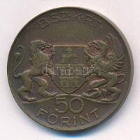 ~1940. "Budapest Székesfővárosi Közlekedési Rt. / B.SZ.K.R.T - 50 Forint" Br közlekedési b...