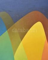 Dubay Orest (1919-2005): Absztrakt kompozíció, 1993. Olaj, farost. Jelzett, fa keretben, 59x45 cm