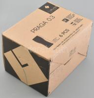 'Borsodi' üveg söröspohár készlet, eredeti kissé sérült dobozában, 6 db, 0,3 l, m: 16 cm