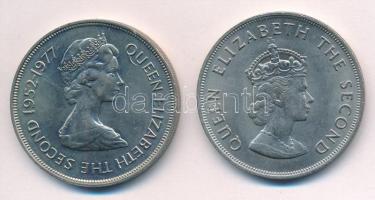 Jersey 1966. 5Sh Cu-Ni "A hastingsi csata 900. évfordulója" + 1977. 25p Cu-Ni "II. Er...