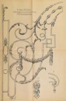 1896-1902 Kovácsoltvas kerítések, korlátok. 5 db nagy méretű mintalap historizáló ornamentikákkal, díszítésekkel, fa-, fém- és vasipar. vászonra kasírozva. 93x61 cm