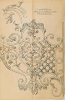 1896-1902 Kovácsoltvas kerítések, korlátok. 5 db nagy méretű mintalap historizáló ornamentikákkal, d...