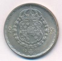 Svédország 1947TS 2Kr Ag "V. Gusztáv" T:2 patina, kis karc 
Sweden 1947TS 2 Kronor Ag &qu...