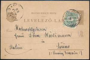 1899 Bp., Olaszországba küldött levelezőlap a Parlament látképével