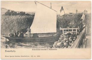 Keszthely, Petróleum vitorlás a Balatonon. Mérei Ignác kiadása 133. 1902.