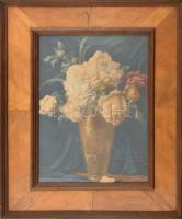 Komáromi-Kacz Endréné (1883-1954): Virágcsendélet. Akvarell, karton. Jelzett, üvegezett fa keretben, 39x28,5 cm