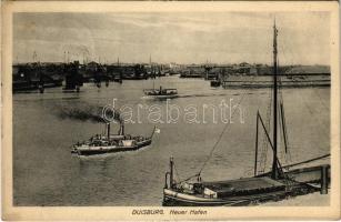 1914 Duisburg, Hafen / port, steamships (Rb)