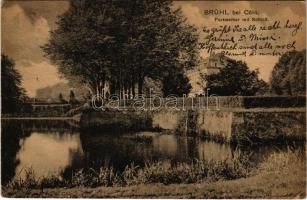 Brühl, Parkweiher mit Schloß / castle (EK)