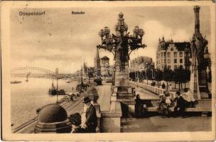 1913 Düsseldorf, Rheinufer / Rhine bank (tear)