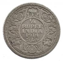 Brit-India 1919. 1/4R Ag V. György T:2- British India 1919. 1/4 Rupee Ag George V C:VF Krause KM#518