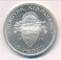 1938. 5P Ag "Szent István" T:1-
Adamo P8.1