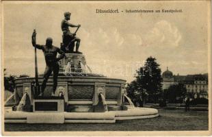 1913 Düsseldorf, Industriebrunnen am Kunstpalast / fountain (fl)