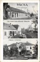 1936 Pacsa (Zala), utca, Járási székház, Rechnitzer József és Weisz Herman üzlete (Rb)